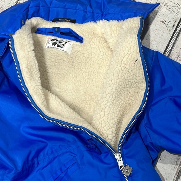 Vintage 1980s Barringer Football Newark New Jersey Blue 80s Zip Up Coat Jacket - Picture 6 of 8